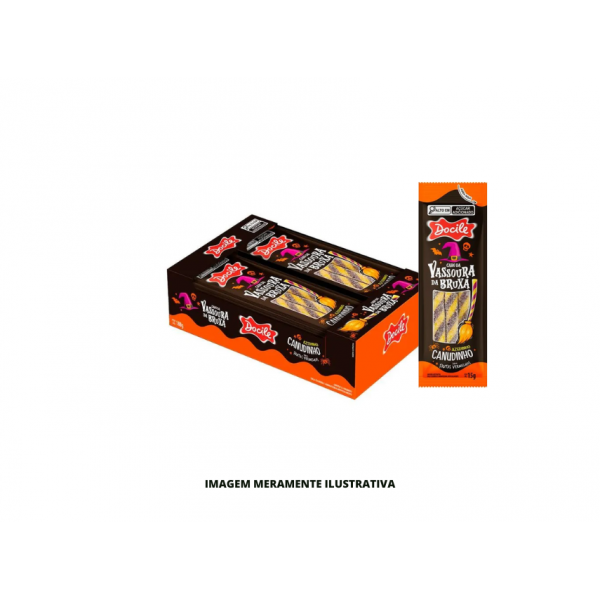 BALA - DOCILE - 15g GELATINA CANUDINHO VASSOURA BRUXA - DP12
